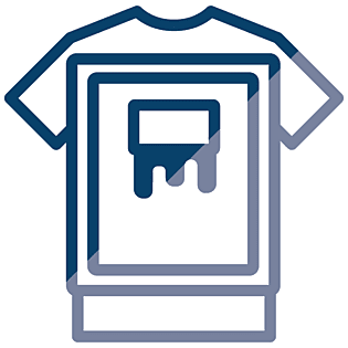 screen printing icon-shirt, screen and squeegee